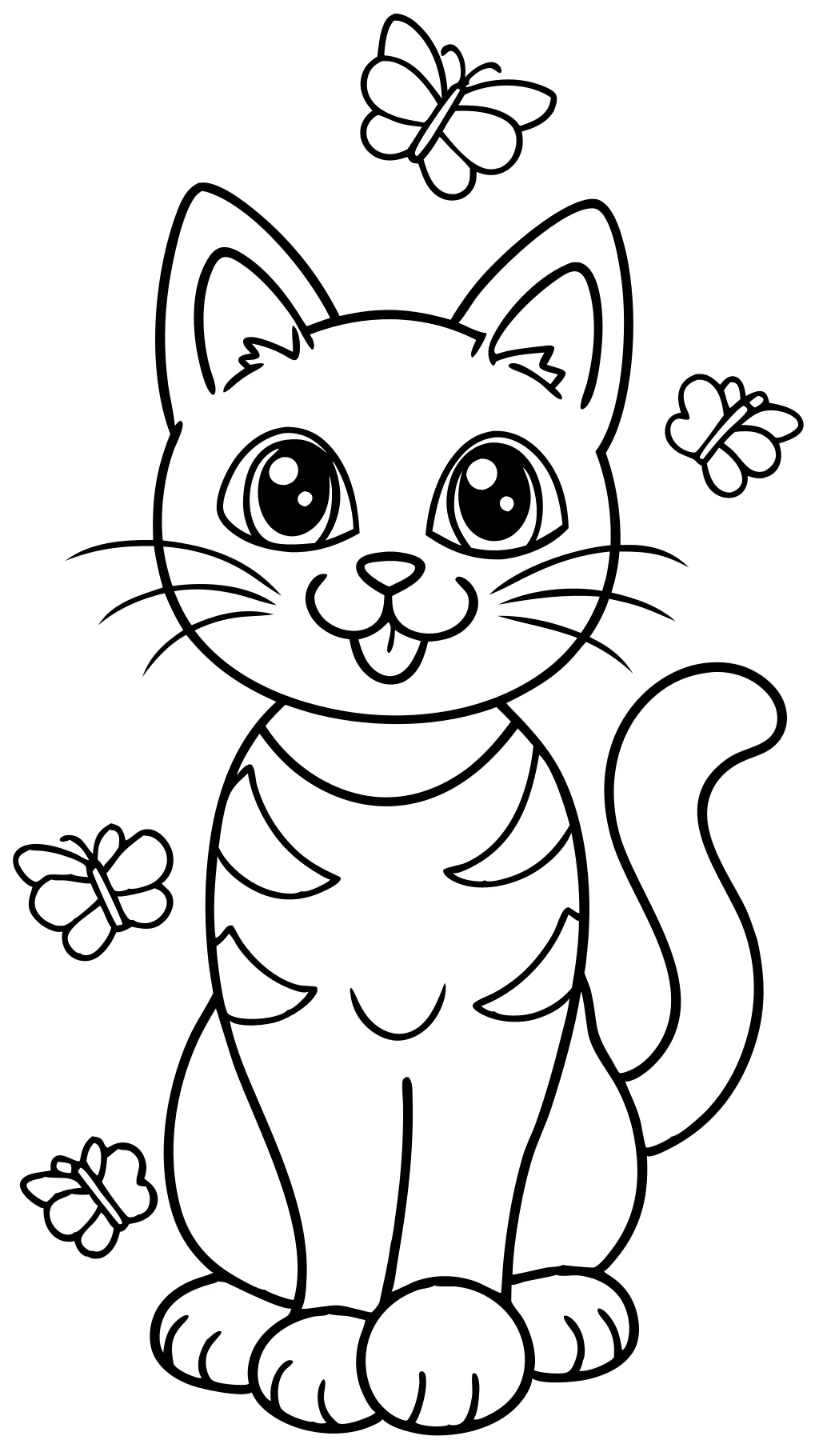 Página para colorear de gato kitty